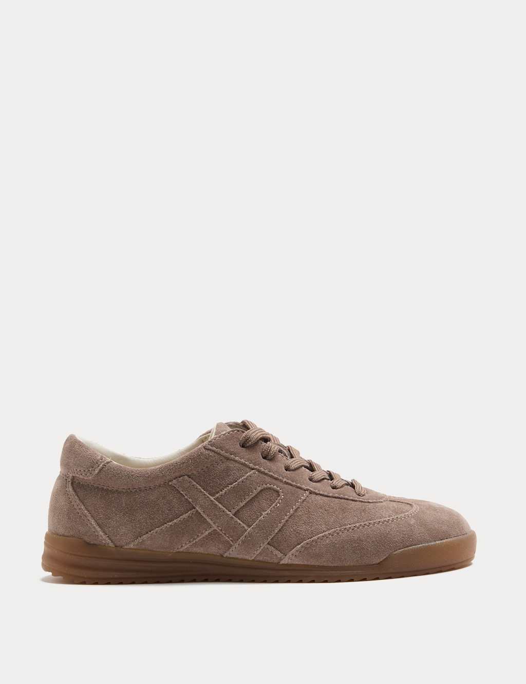 M&S Women's Suede Side Detail Trainers - 6 - Taupe