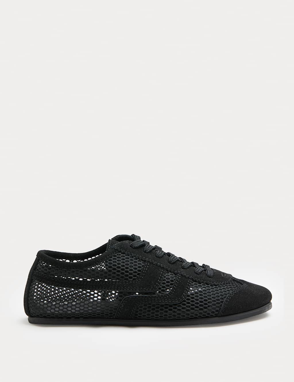 M&S Women's Mesh Retro Trainers - 6 - Black