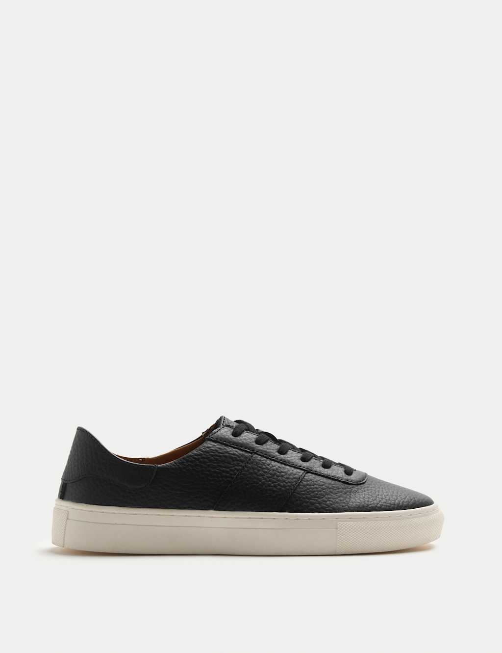 M&S Women's Leather Trainers - 3 - Black
