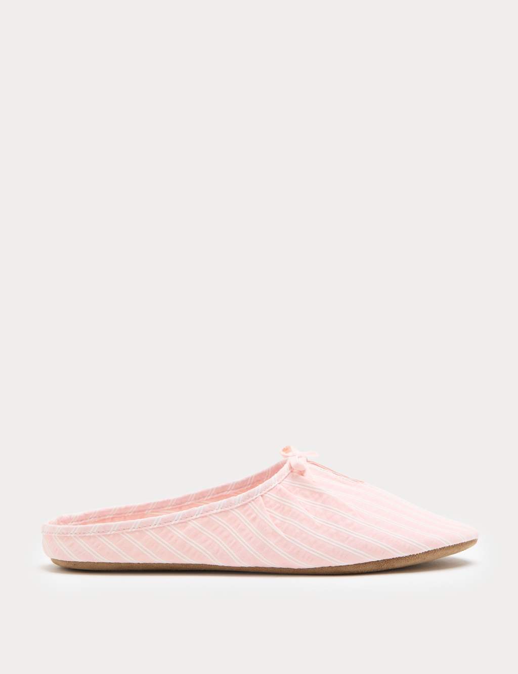 M&S Women's Striped Bow Mule Slippers - 3 - Pink Mix