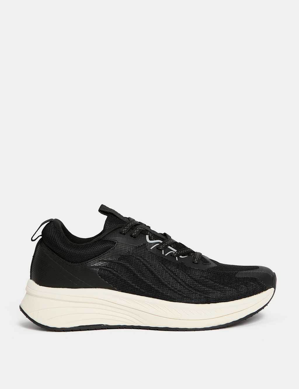 M&S Chunky Runner Platform Trainers Black Mix