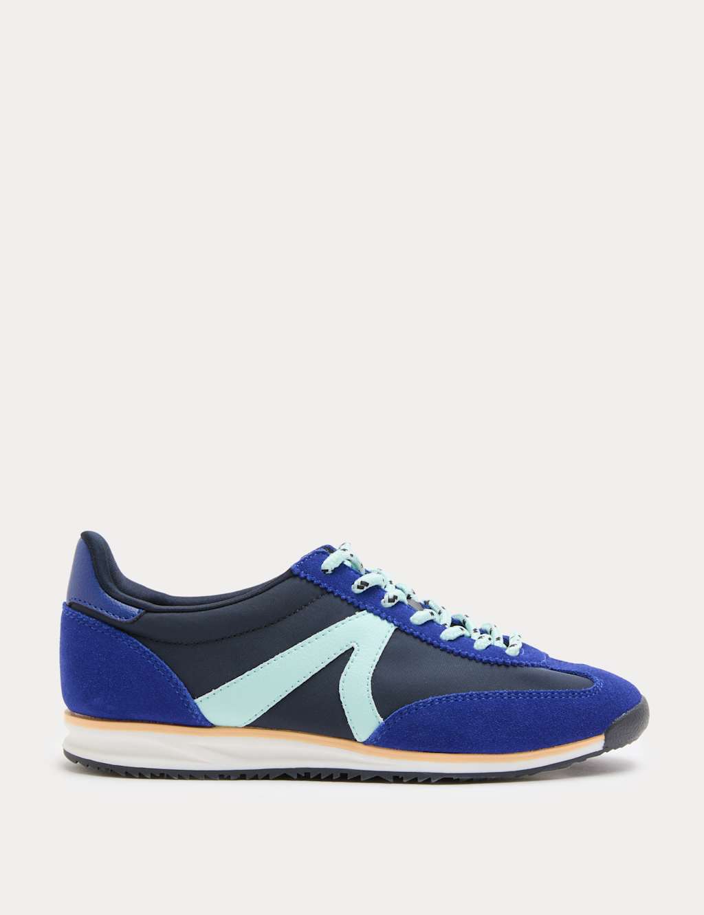 M&S Suede Side Detail Trainers Blue Mix