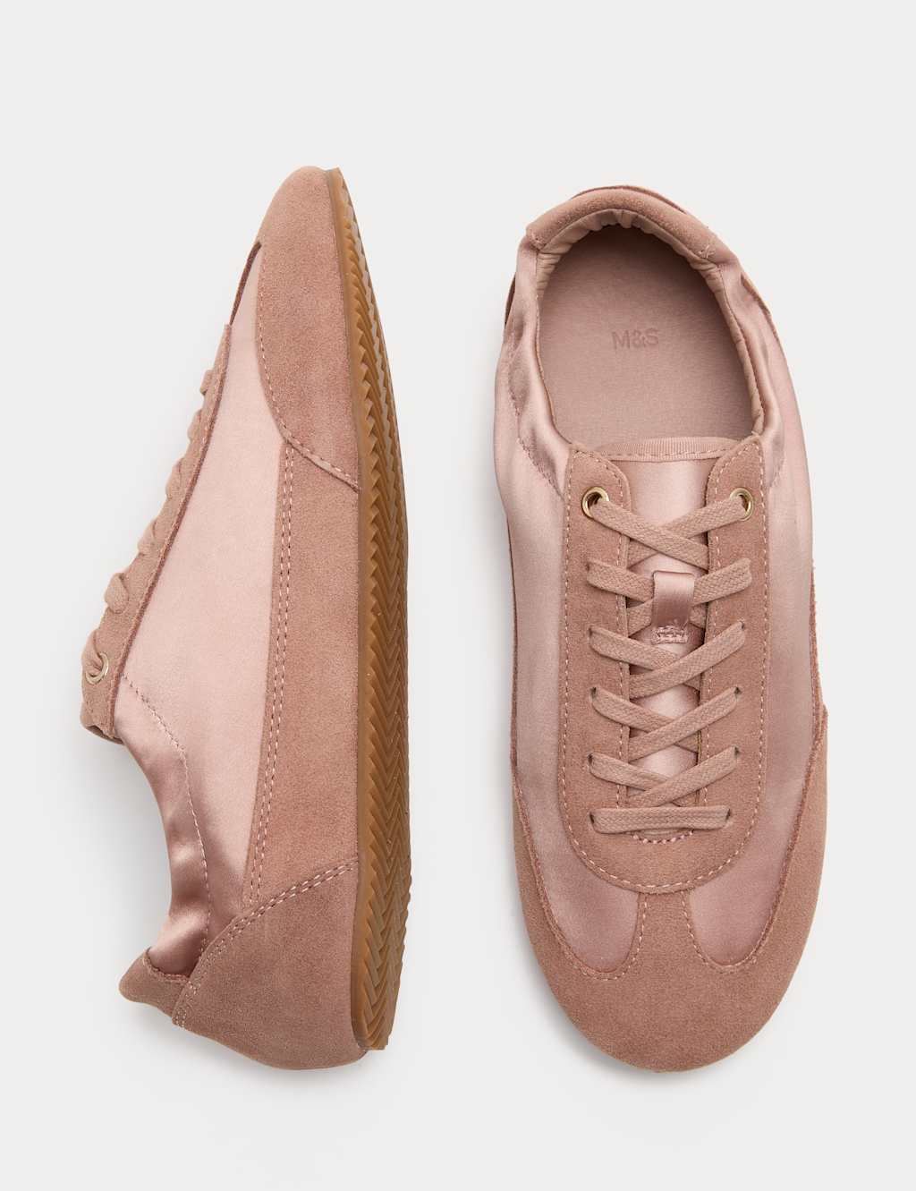 M&S Women's Satin Trainers - 8 - Blush