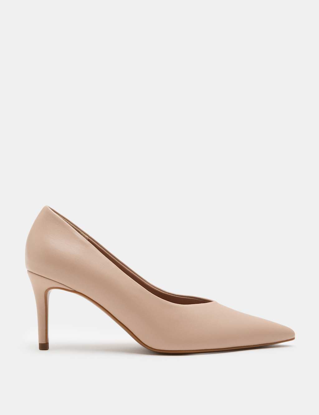 M&S Women's Stiletto Heel Pointed Court Shoes - 6½ - Nude