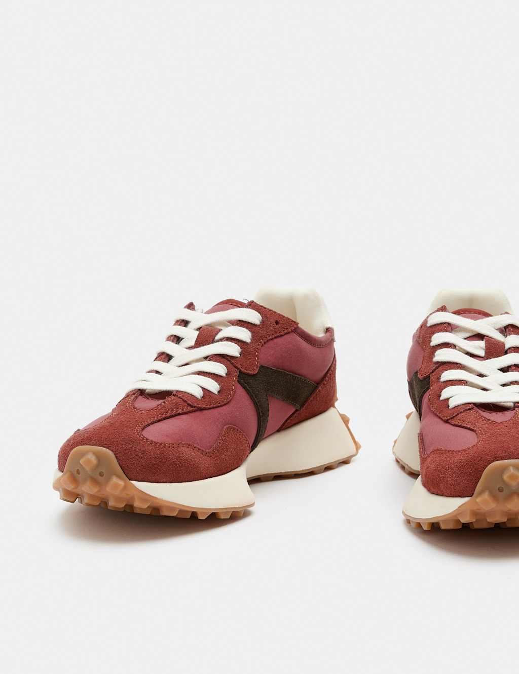 M&S Women's Suede Side Detail Trainers - 8 - Wine