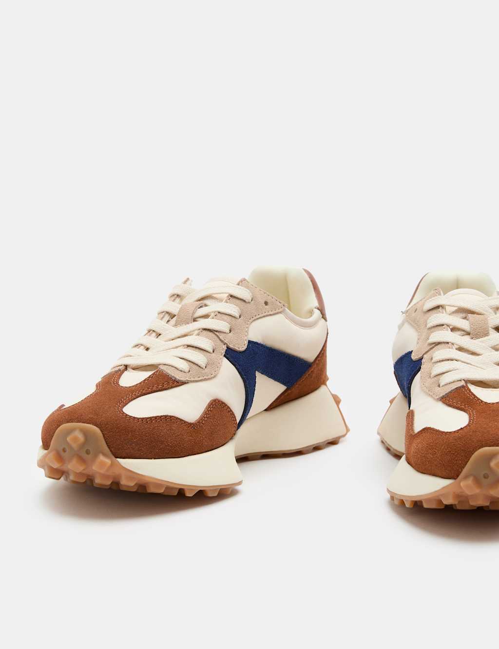 M&S Women's Suede Side Detail Trainers - 8 - Natural Mix