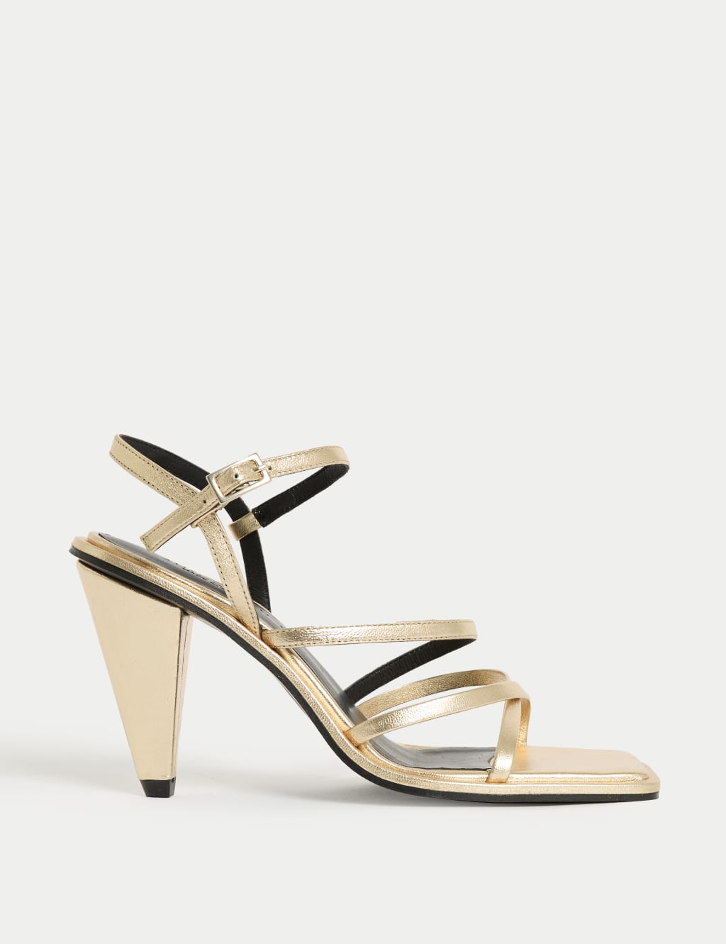 Leather Kitten Heel Sandals