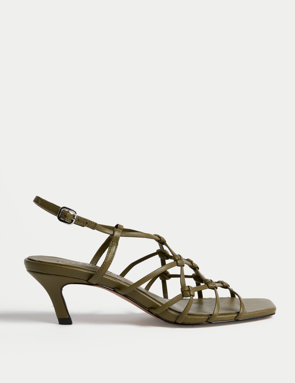 Leather Strappy Stiletto Heel Sandals