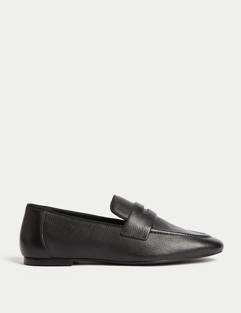 Leather Slip On Flat Loafers