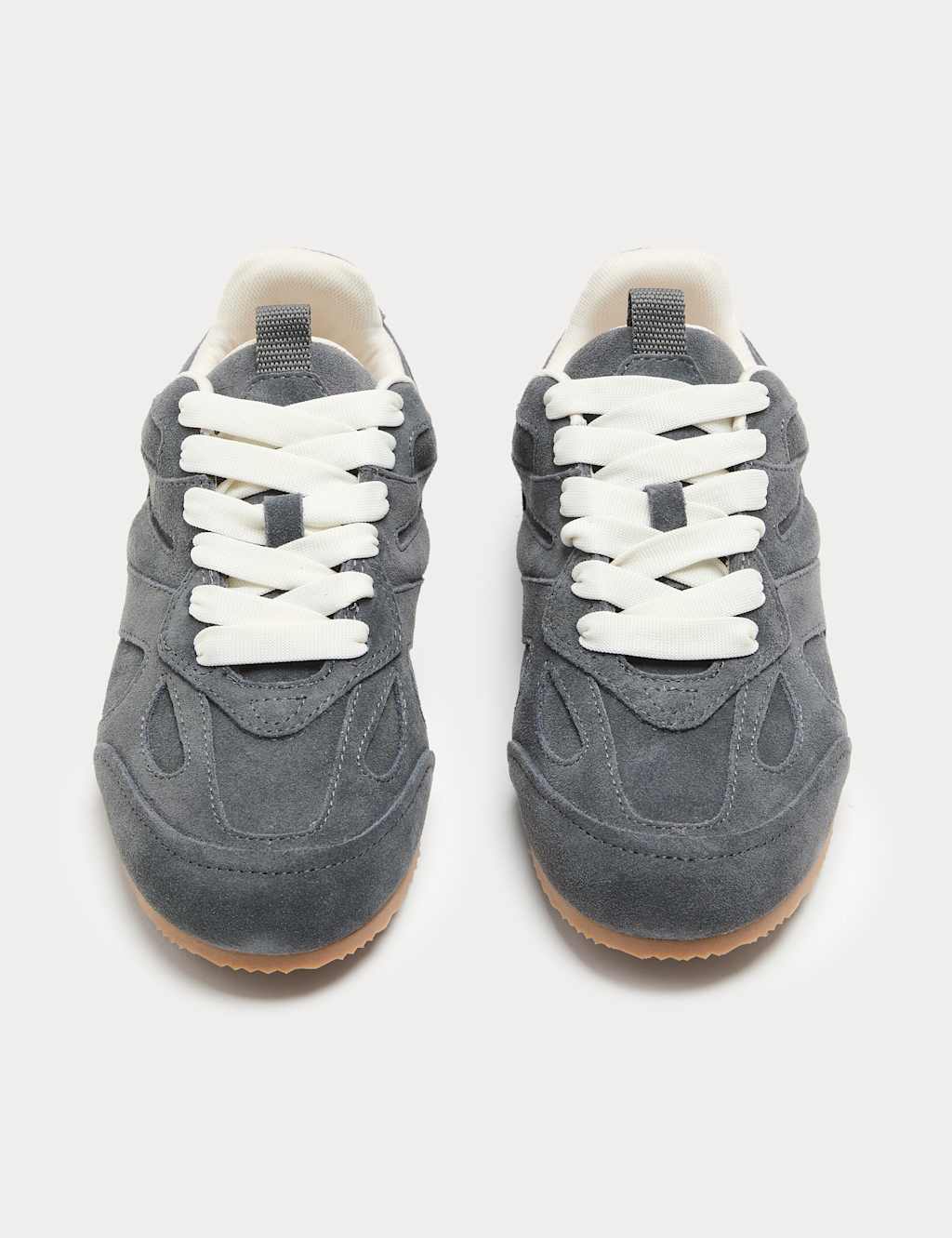 M&S Women's Suede Retro Trainers - 5 - Dark Grey Mix