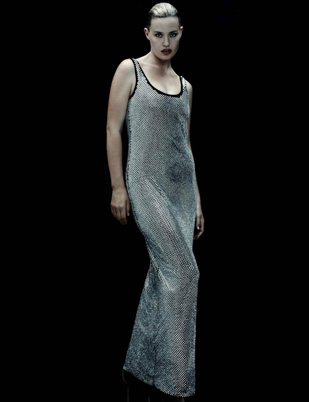 M&S x 16Arlington Metallic Embellished Maxi Bodycon Dress Silver