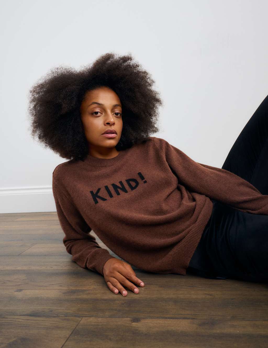 M&S x Bella Freud Pure Cashmere 'Kind' Jumper Conker