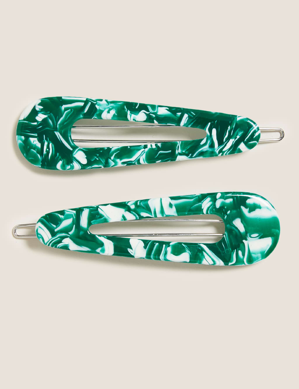M&S Collection Women's 2 Pack Tortoiseshell Print Hair Clips - Blue Mix, Blue Mix,Black