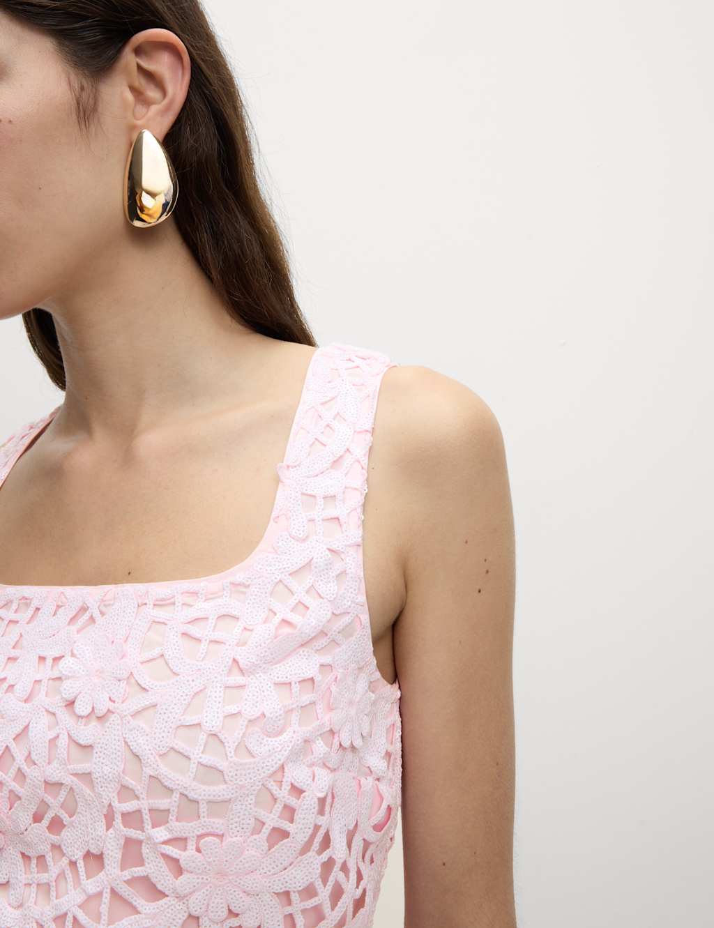 Square Neck Cutwork Crop Top