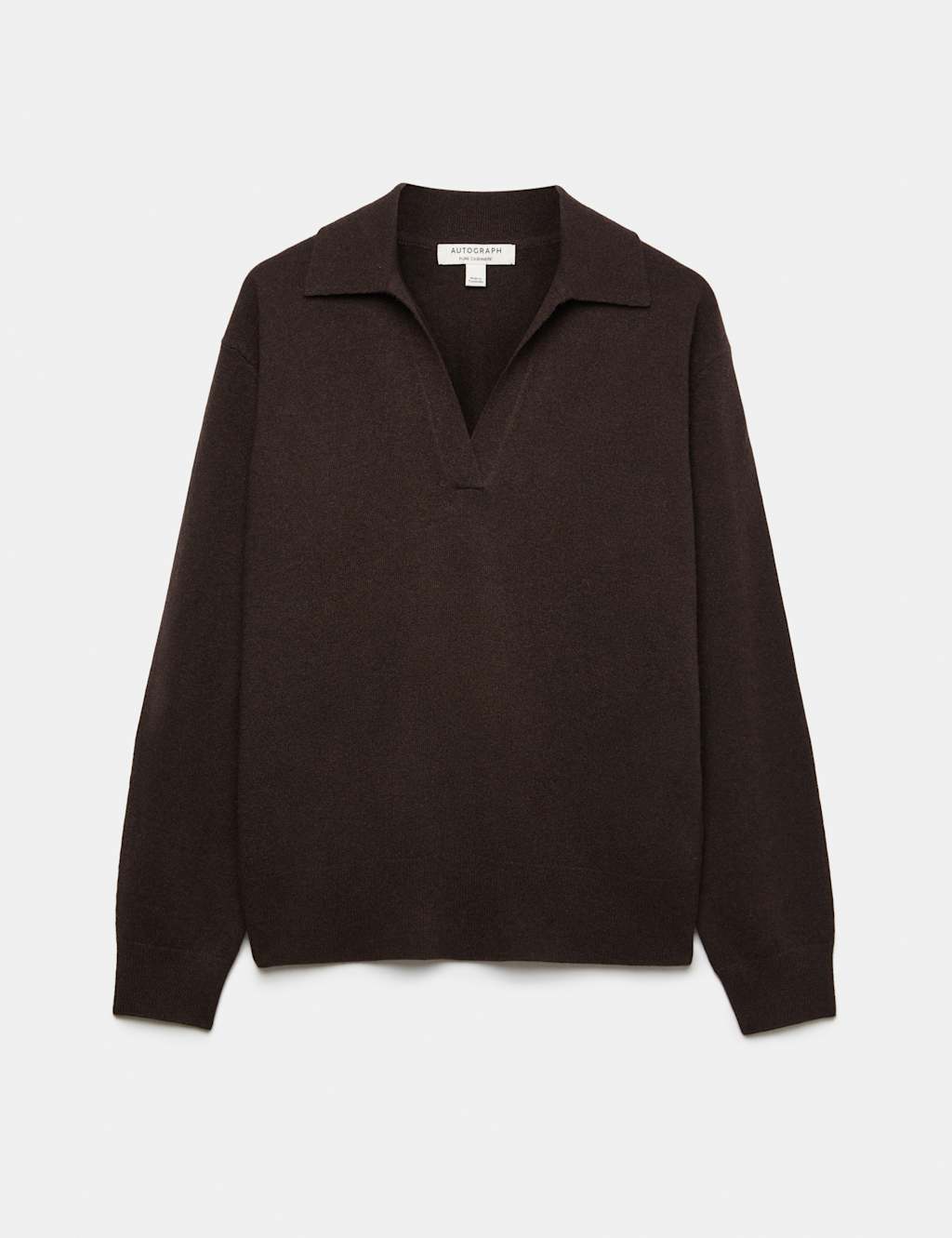 Autograph Women's Pure Cashmere Relaxed Fit Knitted Top - Medium - Bitter Chocolate