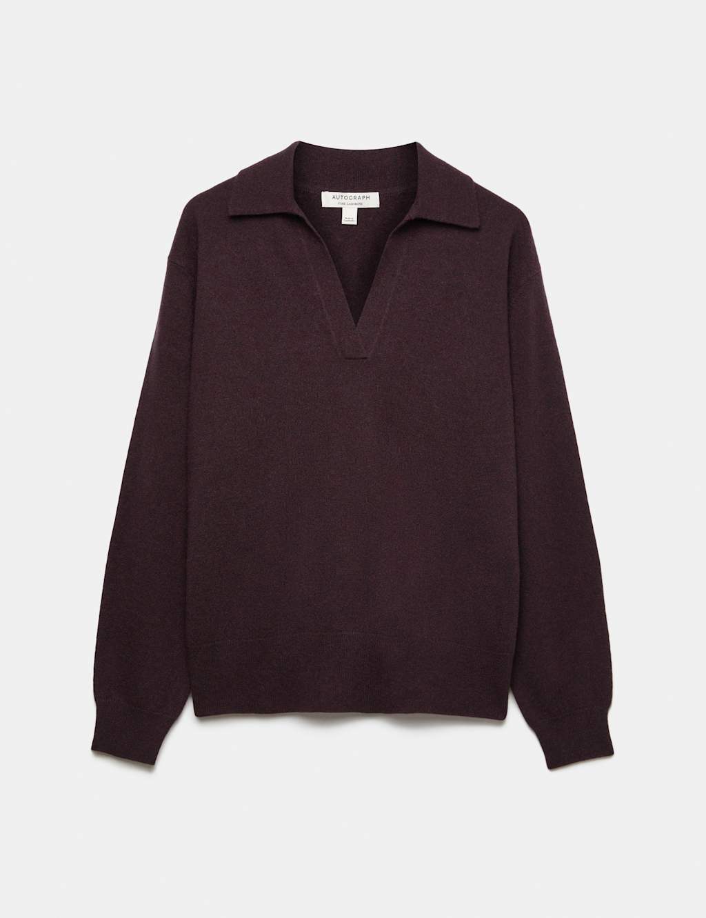 Autograph Women's Pure Cashmere Relaxed Fit Knitted Top - Extra Small - Dark Aubergine