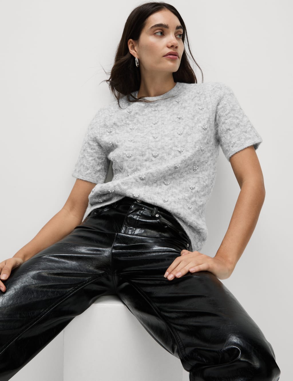 Marks and spencer ladies short sleeve jumpers top