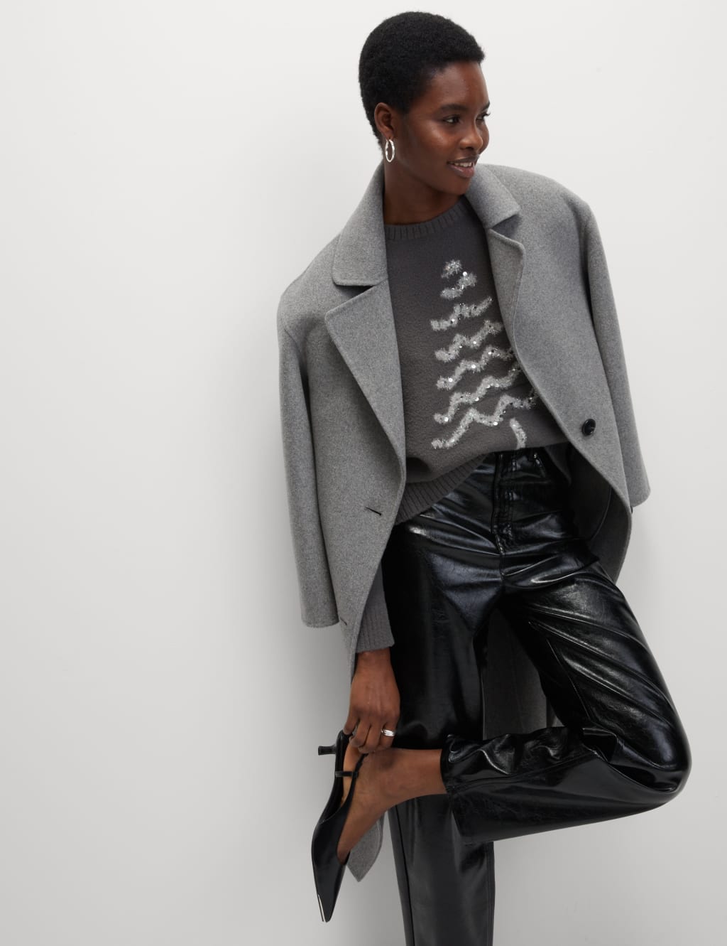 Marks and spencer grey jumper on sale