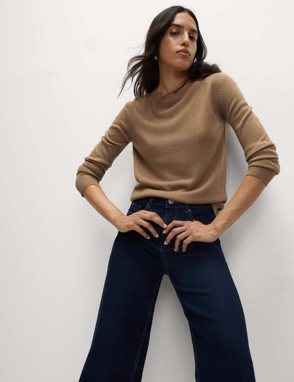 M&S Supersoft Crew Neck Jumper Hazelnut