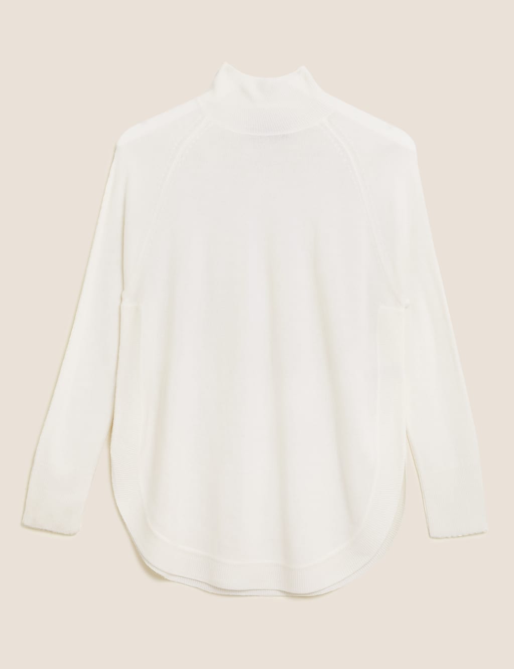 M&S Cashmilon Curved Hem Relaxed Fit Jumper Cream