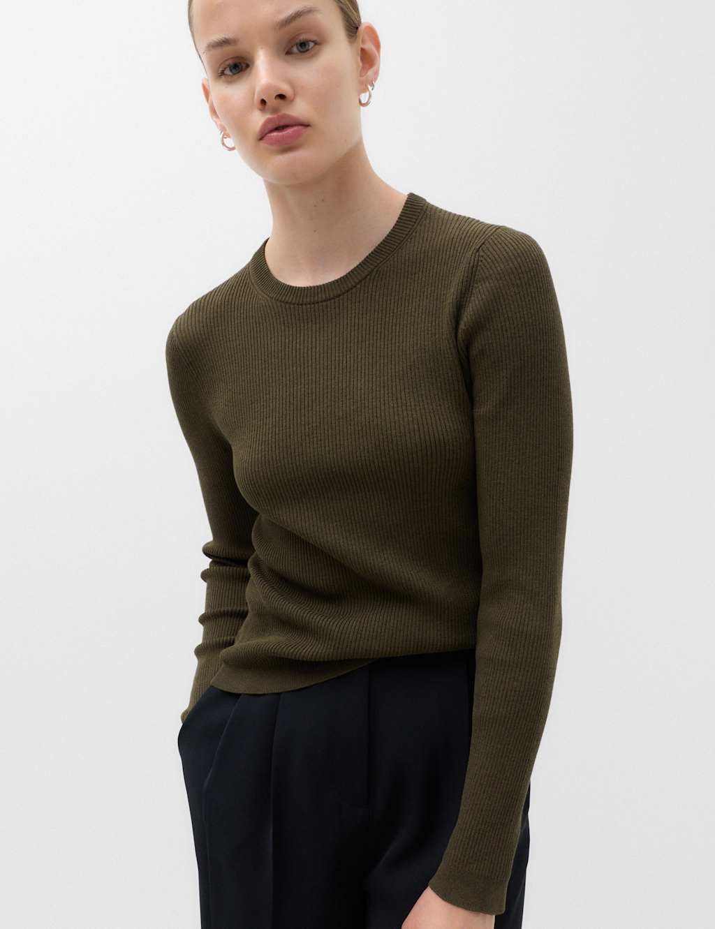 M&S Women's 2 Pack Ribbed Slim Fit Jumpers - Large - Multi
