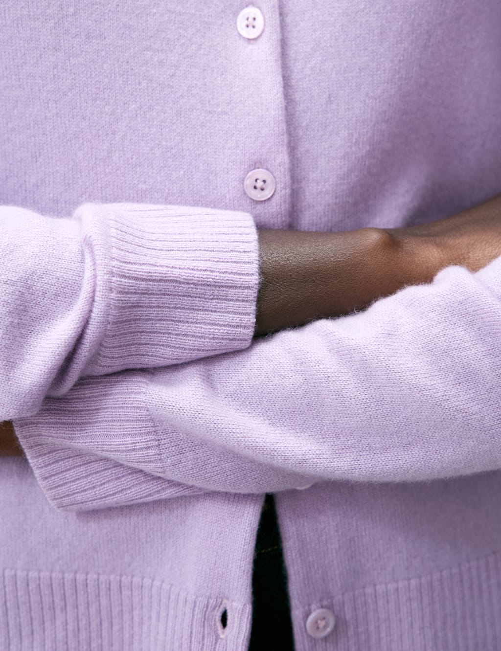 Pure Cashmere Crew Neck Relaxed Cardigan