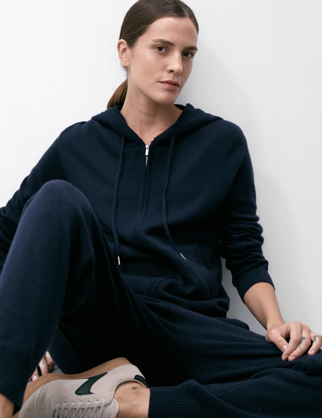 Pure Cashmere Zip Up Hoodie
