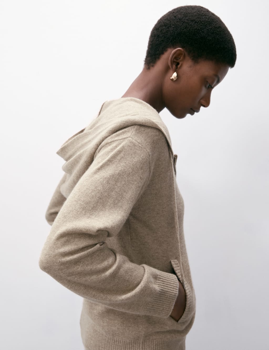 Pure Cashmere Zip Up Hoodie