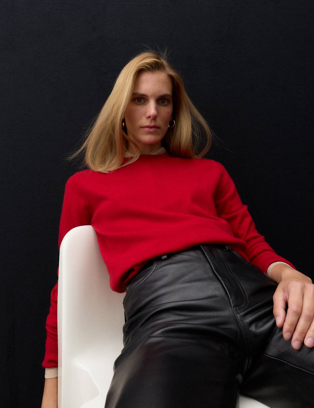 Autograph Women's Pure Cashmere Crew Neck Jumper - Large - Ruby Red