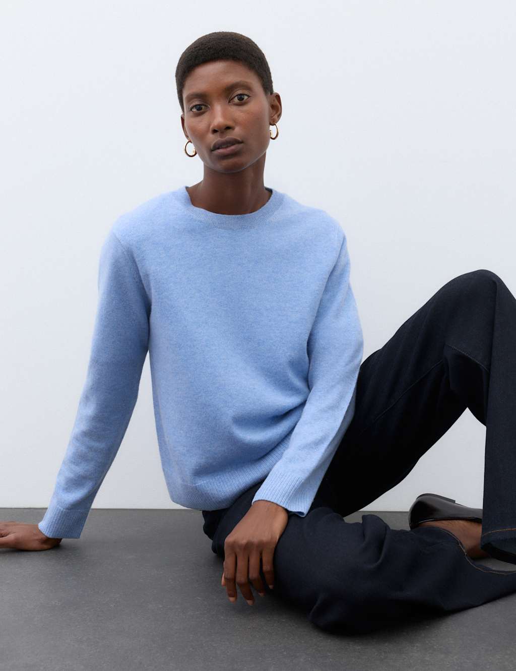 Autograph Women's Pure Cashmere Crew Neck Jumper - Large - True Blue