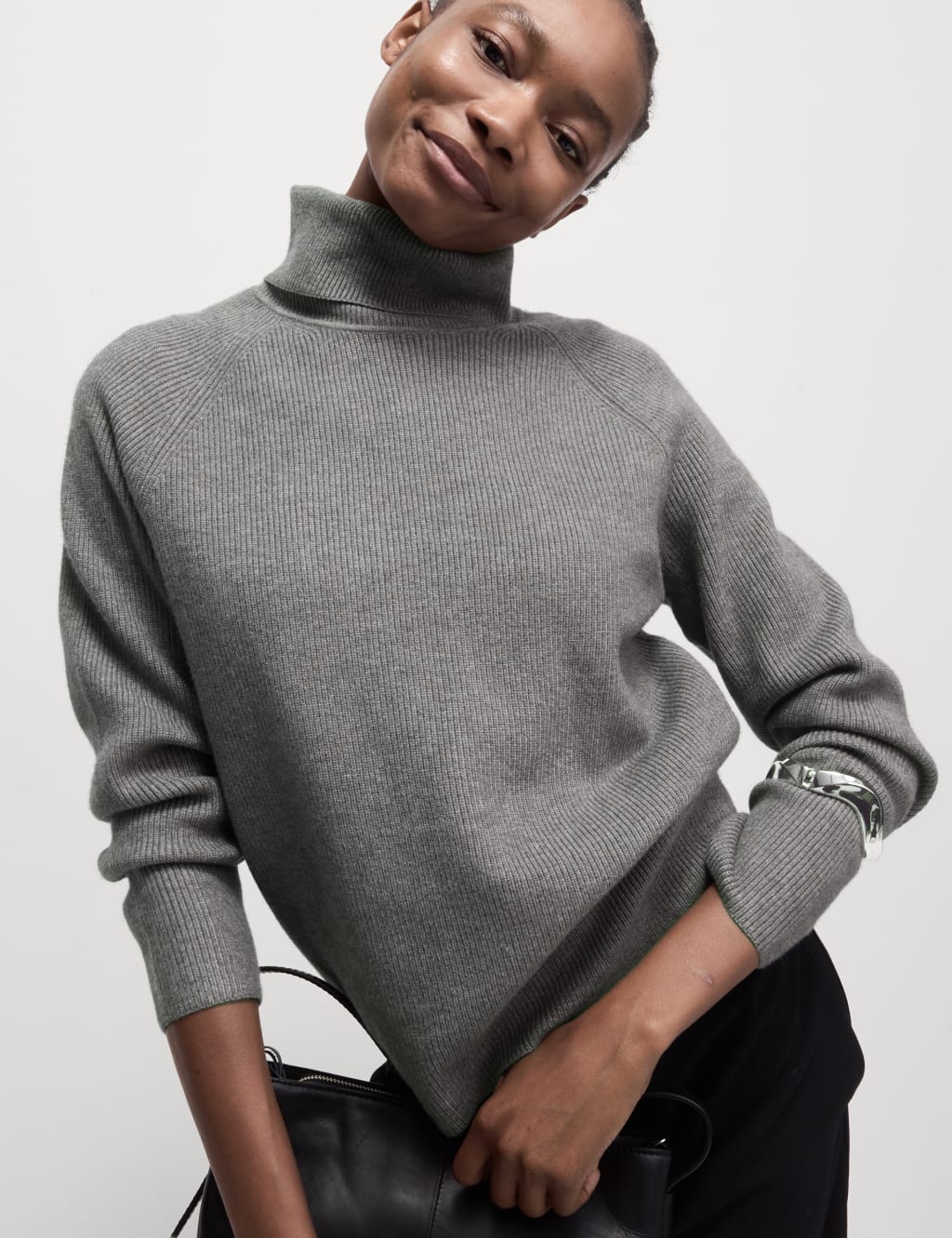 Ladies grey longline jumper on sale