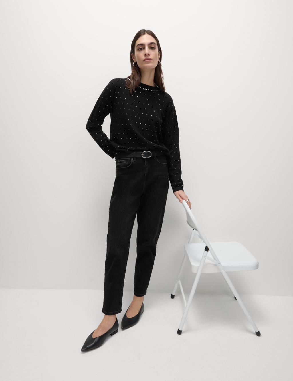M&s ladies black jumpers top