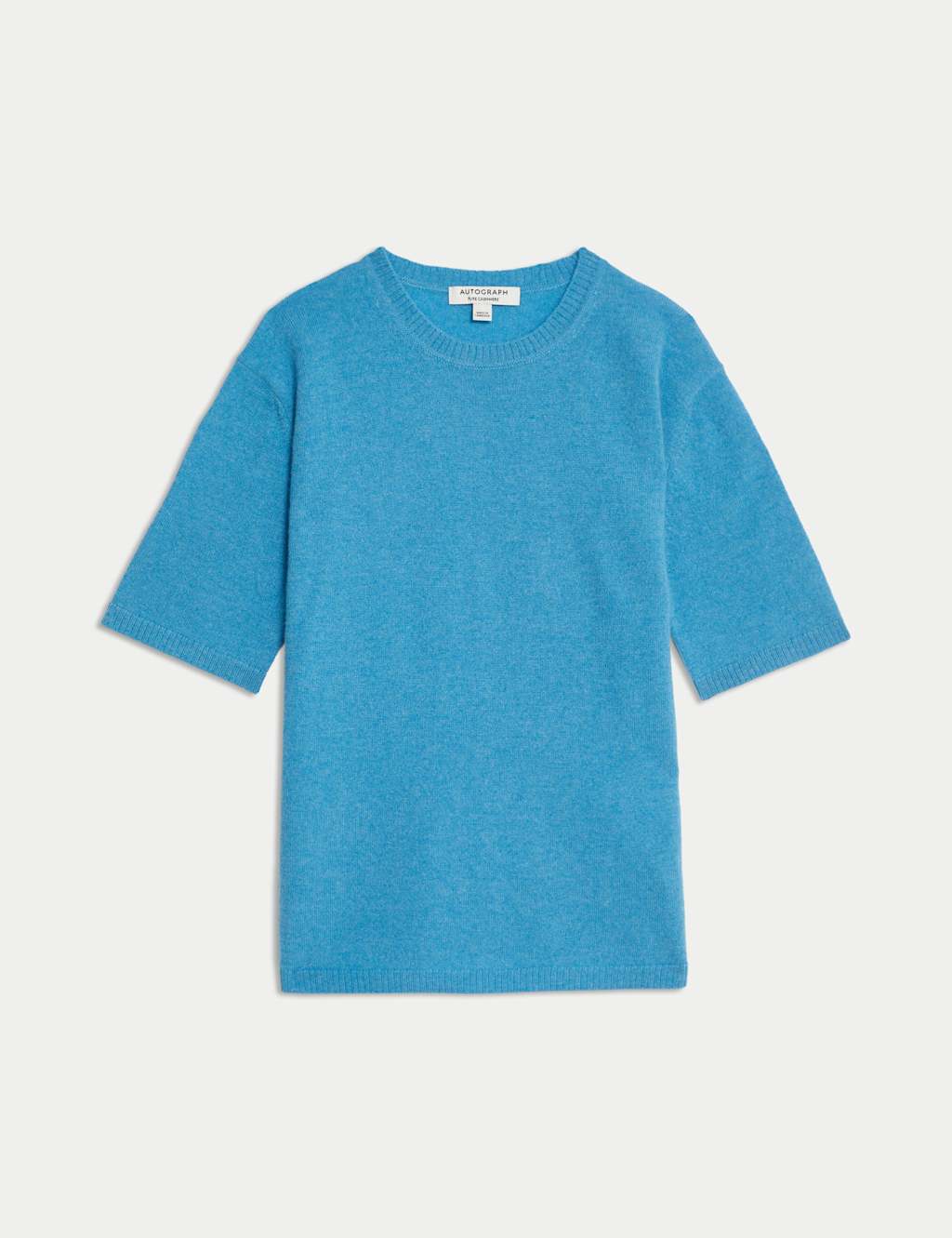 Pure Cashmere Textured Crew Neck Knitted Top