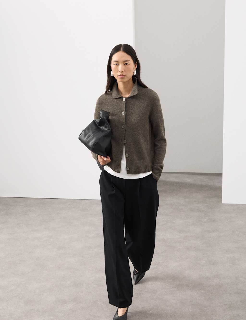 Autograph Merino Wool Rich Cardigan With Cashmere Fawn