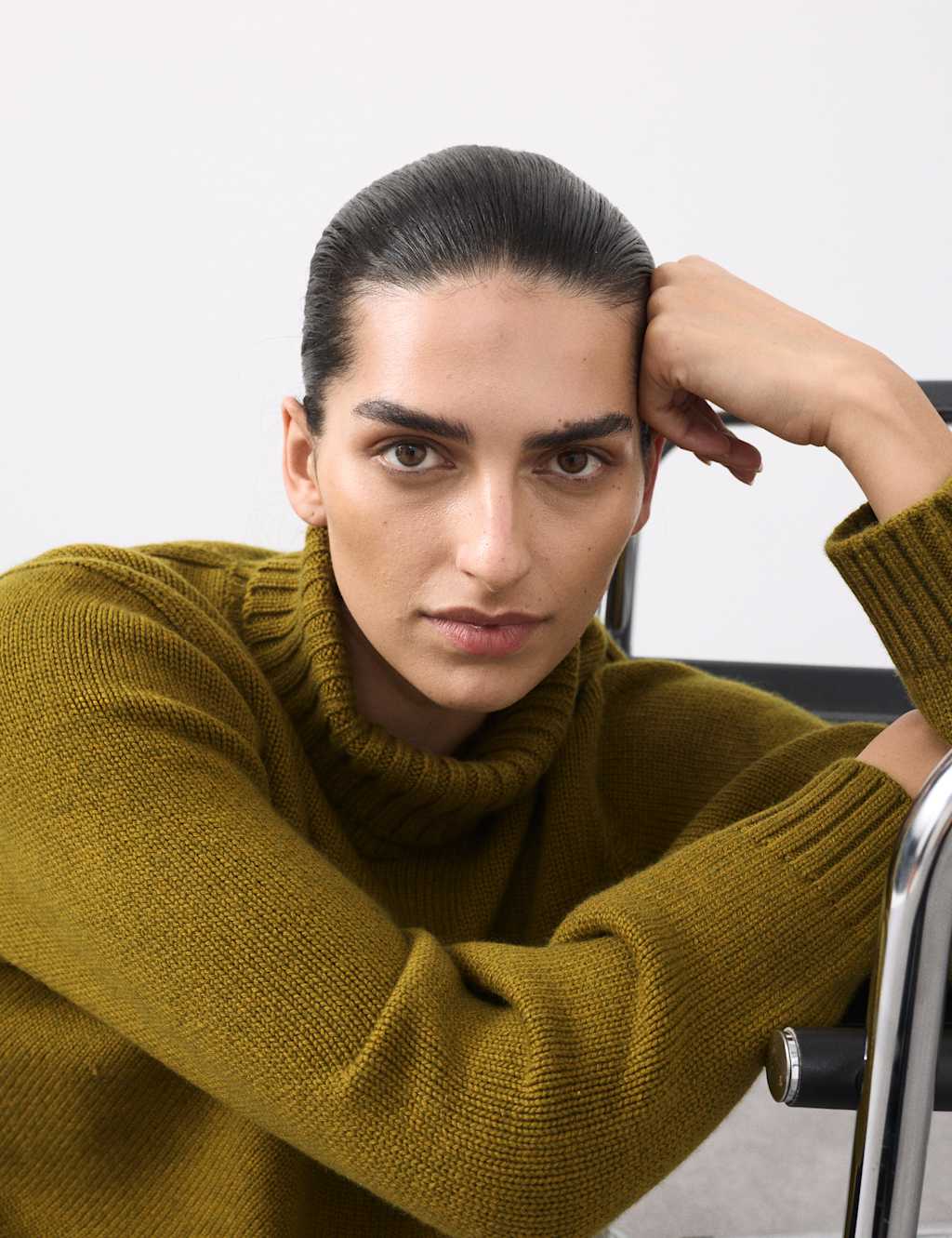 Autograph Merino Wool Rich Relaxed Jumper with Cashmere Chartreuse