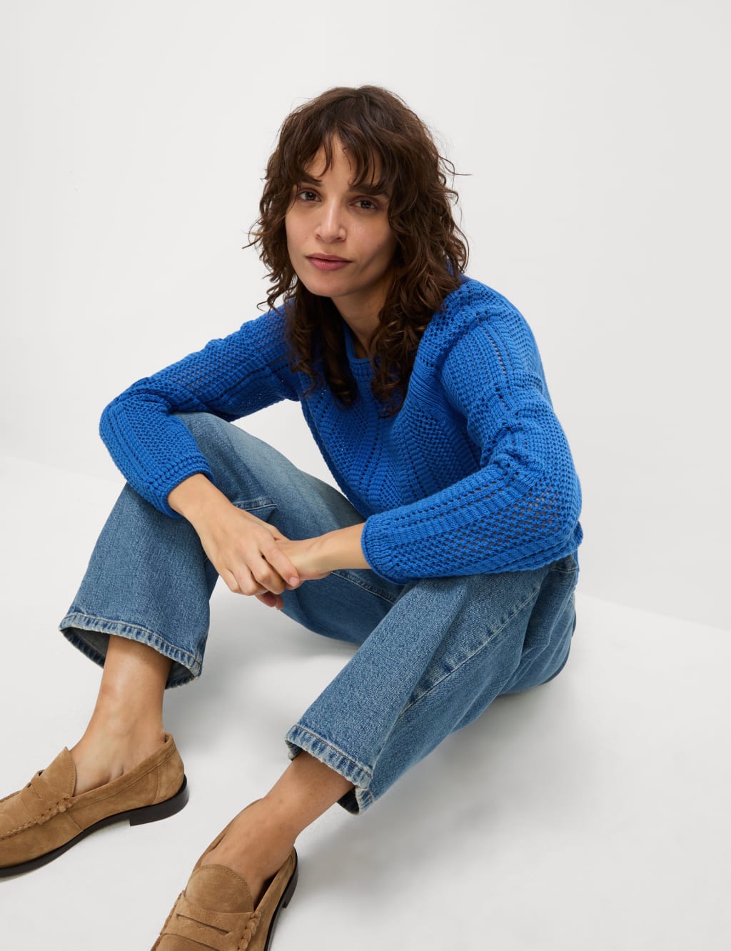 Cotton Rich Textured Relaxed Jumper
