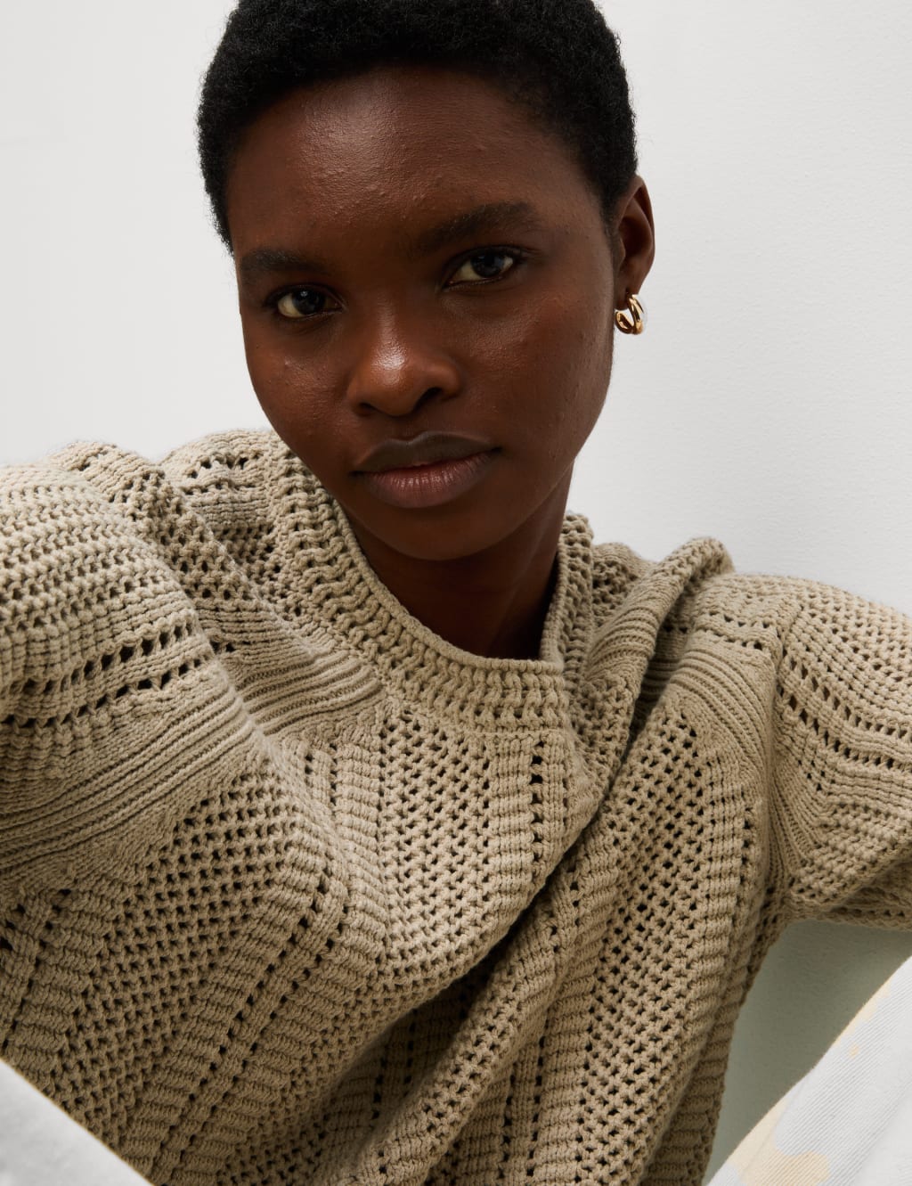 Cotton Rich Textured Relaxed Jumper