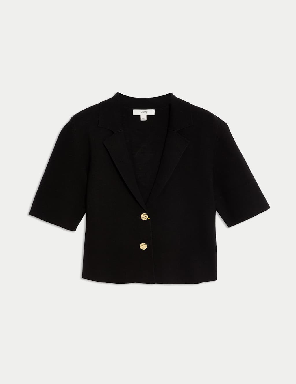 Cotton Rich Textured Knitted Blazer
