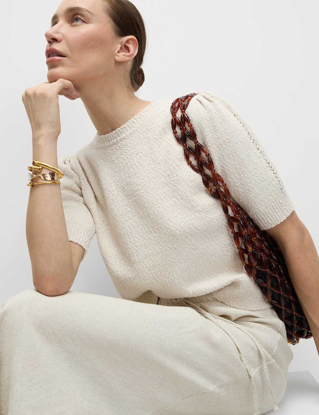 Cotton Rich Textured Slim Fit Crop Top