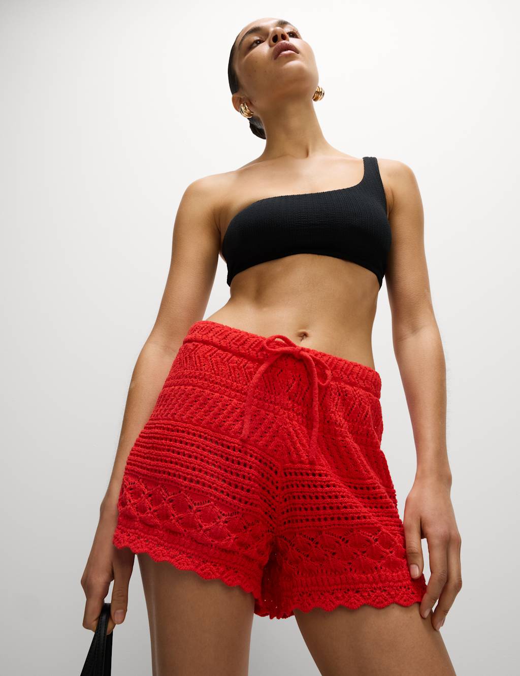 Cotton Blend Pointelle Shorts