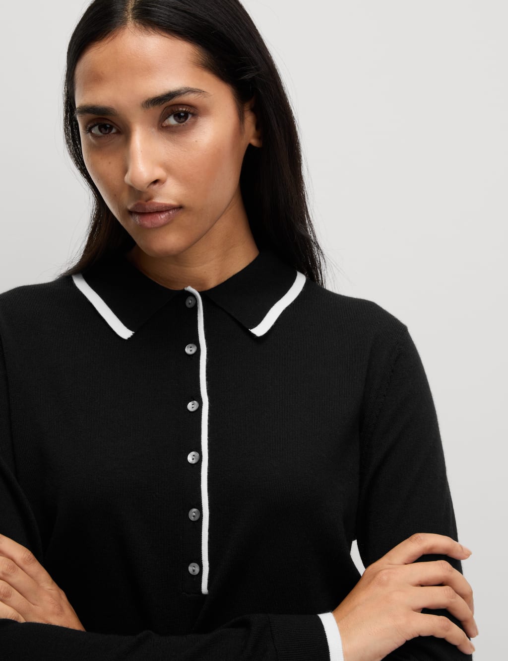 Pure Merino Wool Collared Neck Jumper