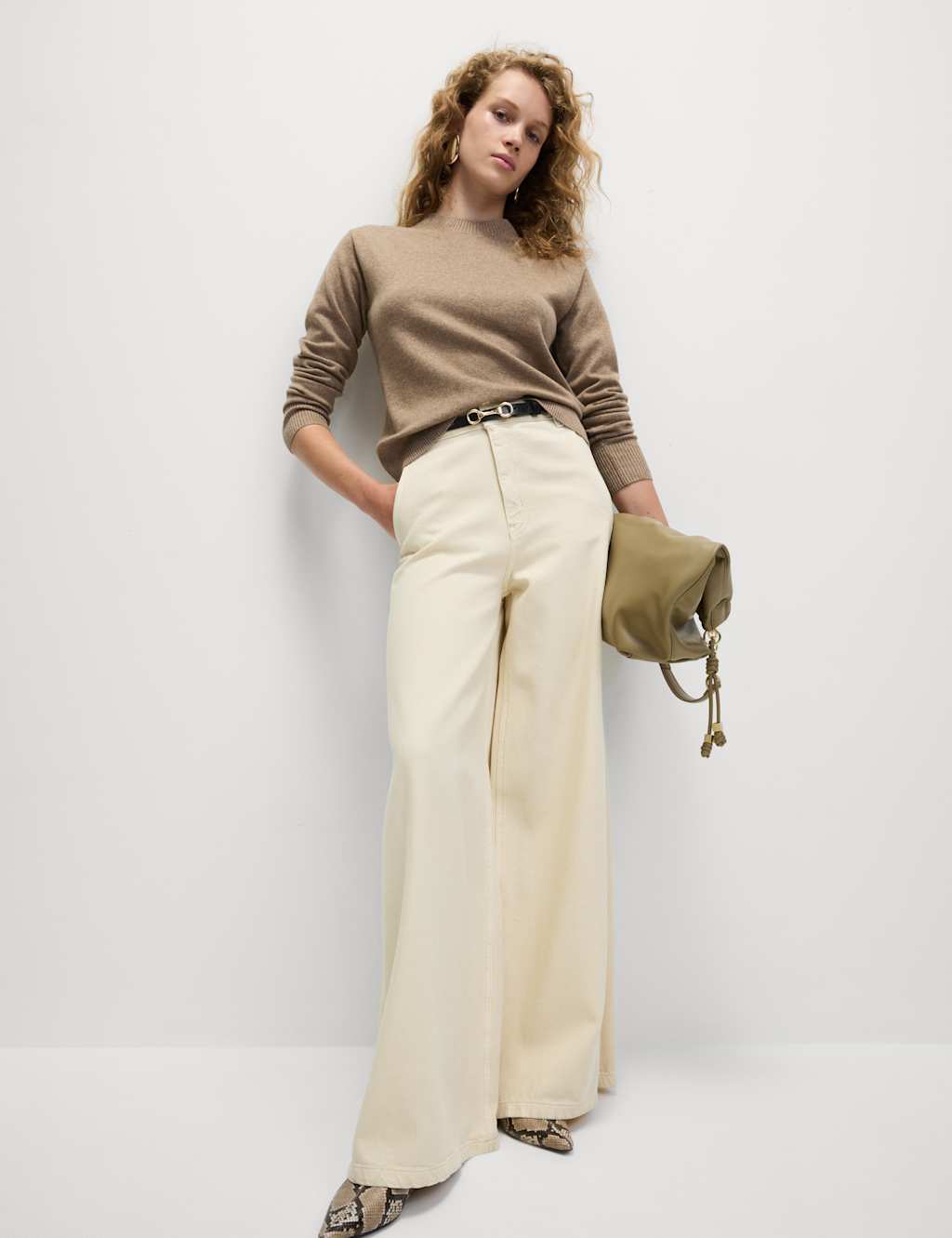 M&S Air-Yarn Crew Neck Jumper Hazelnut