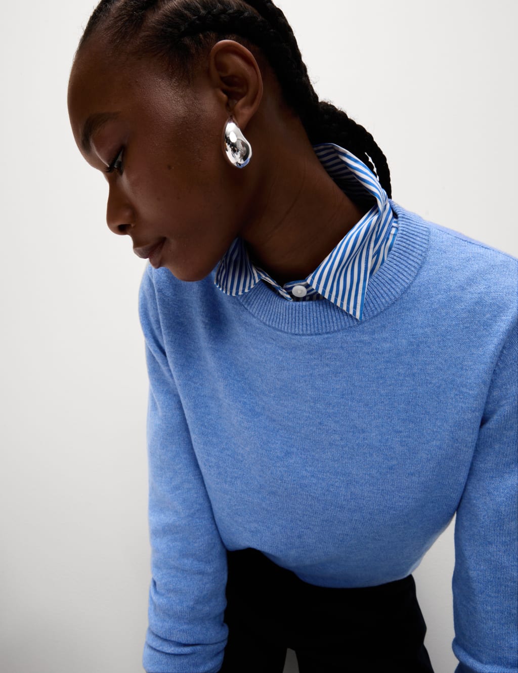 Sky blue jumper womens top