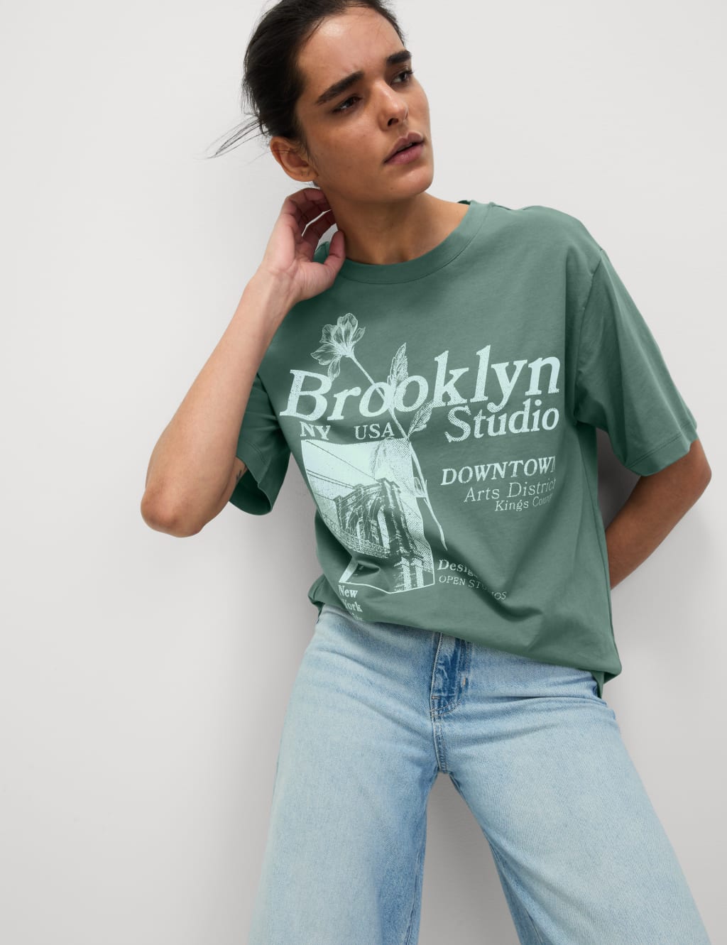 Pure Cotton Printed Oversized Graphic T-Shirt
