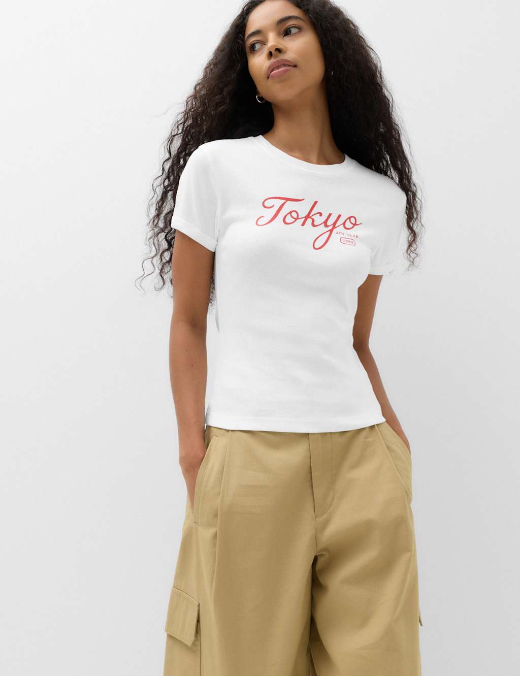 M&S Women's Graphic Pure Cotton Slim Fit T-Shirt - 14 - Chilli
