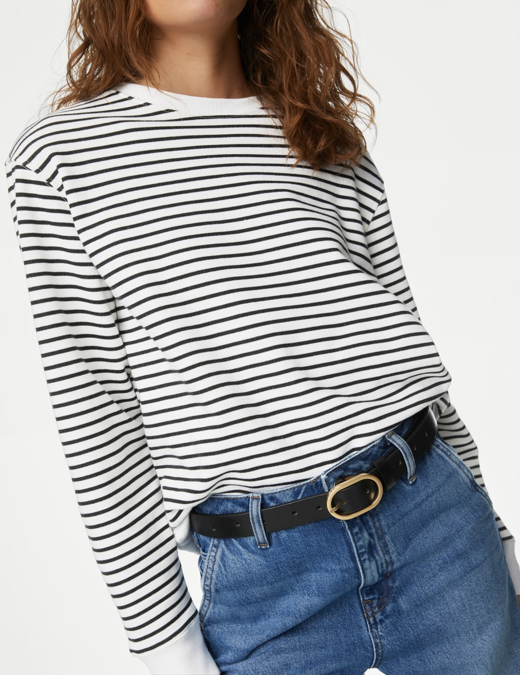 Striped sweatshirt women best sale