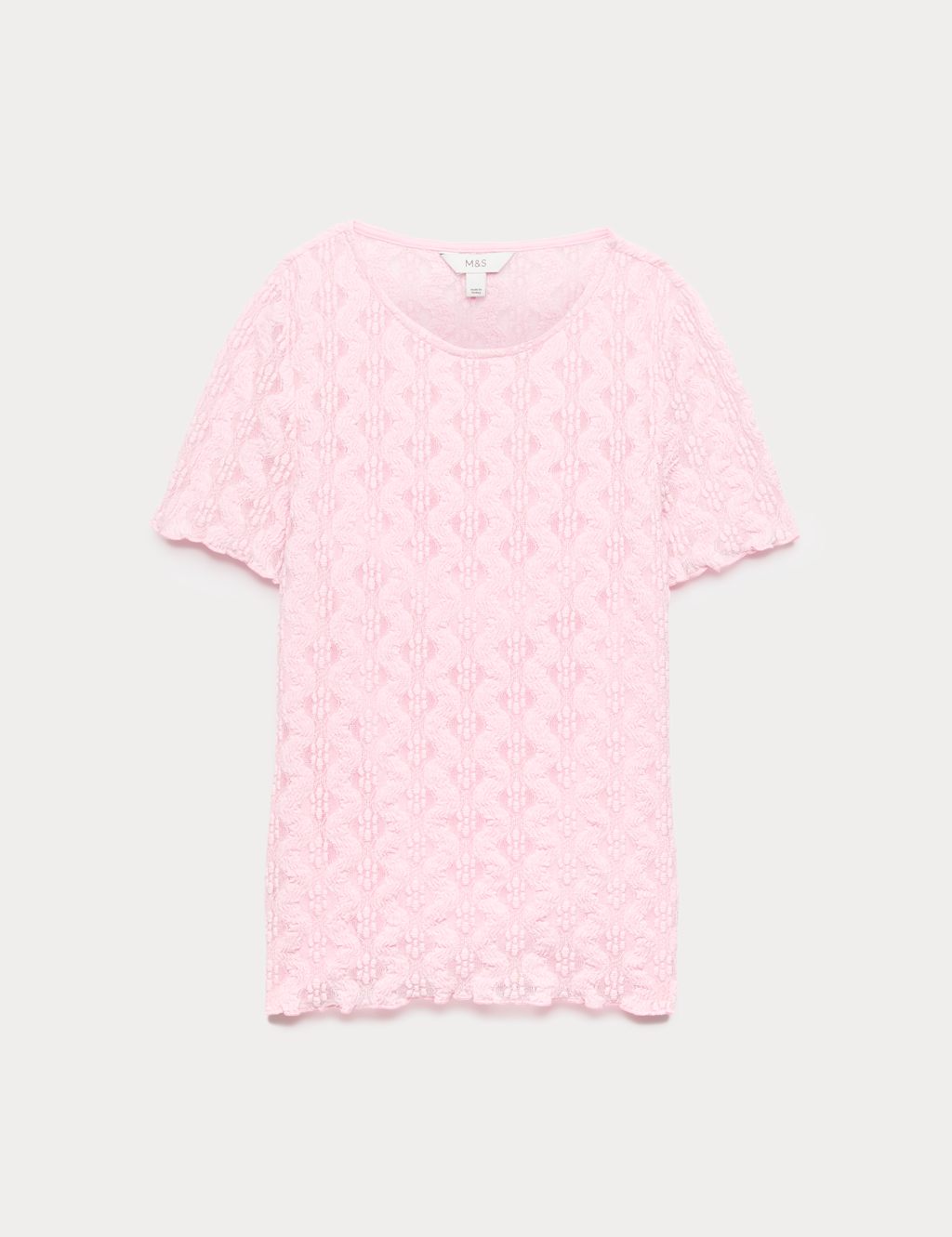 M&S Women's Lace Second Skin Top - 8 - Soft Pink