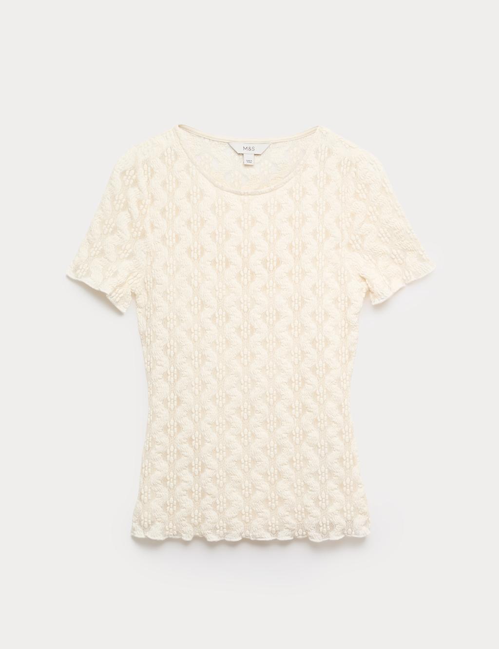 M&S Women's Lace Second Skin Top - 16 - Ivory