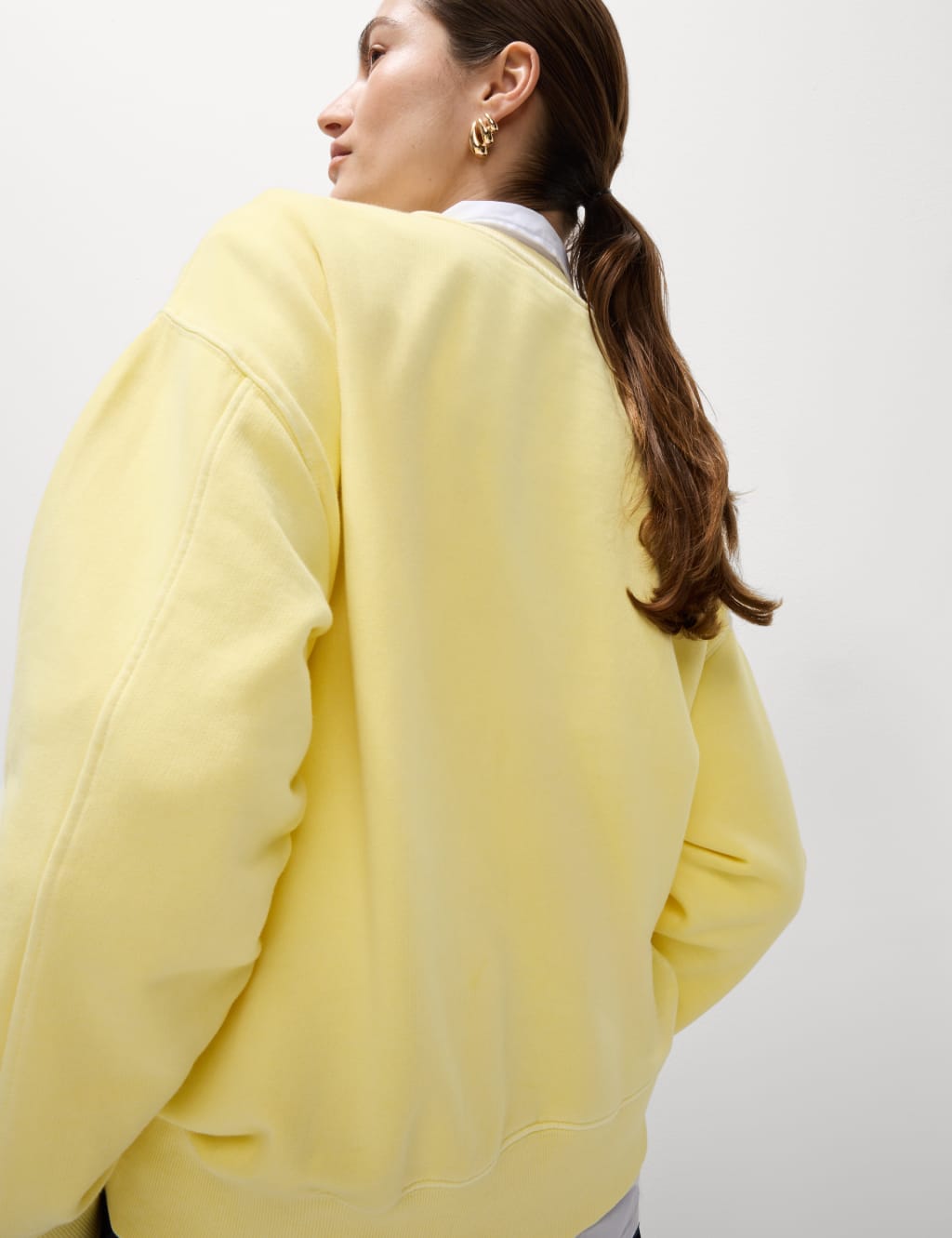 Pure Cotton Crew Neck Relaxed Sweatshirt