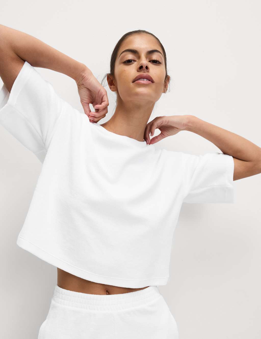 Cotton Rich Towelling Cropped Top